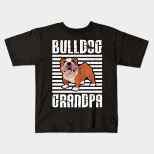 Bulldog Grandpa Proud Dogs Kids T-Shirt